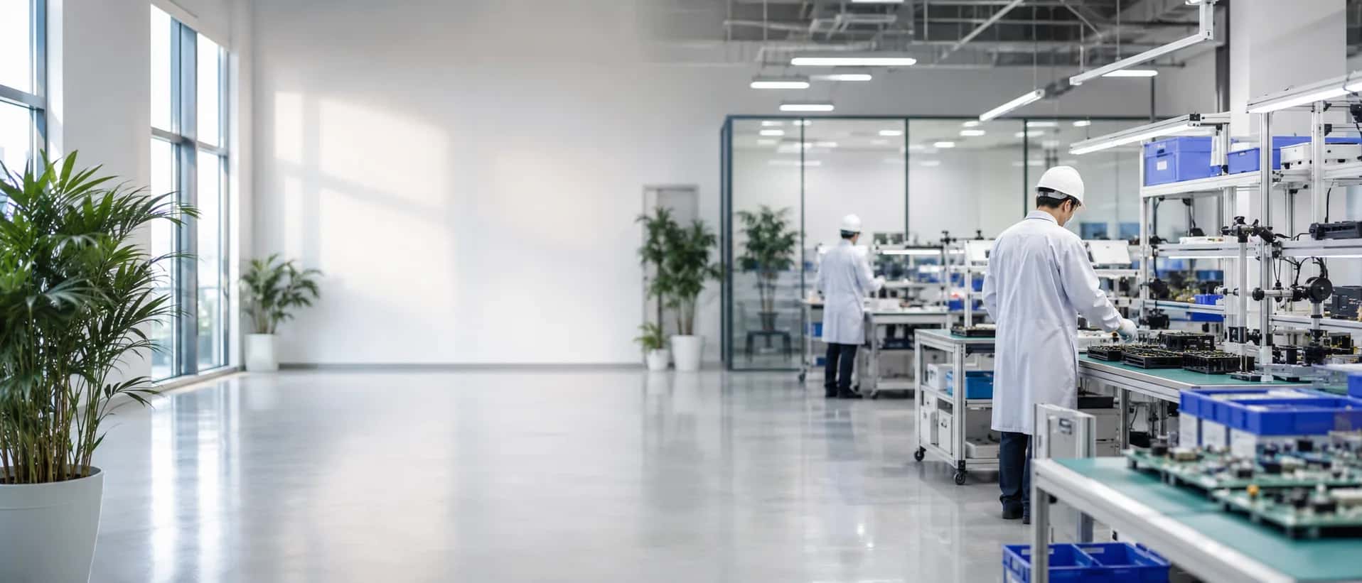 Ho Chi Minh Kenti'nde çalışanların bileşen montajı yaptığı aydınlık, modern bir fabrika sahası.